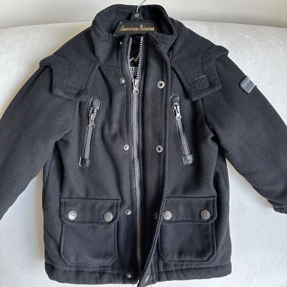 Ixtreme Outfitters Winter Parka Jacket Wool Blend Jacket Boys Size 3T Black - Picture 4 of 7